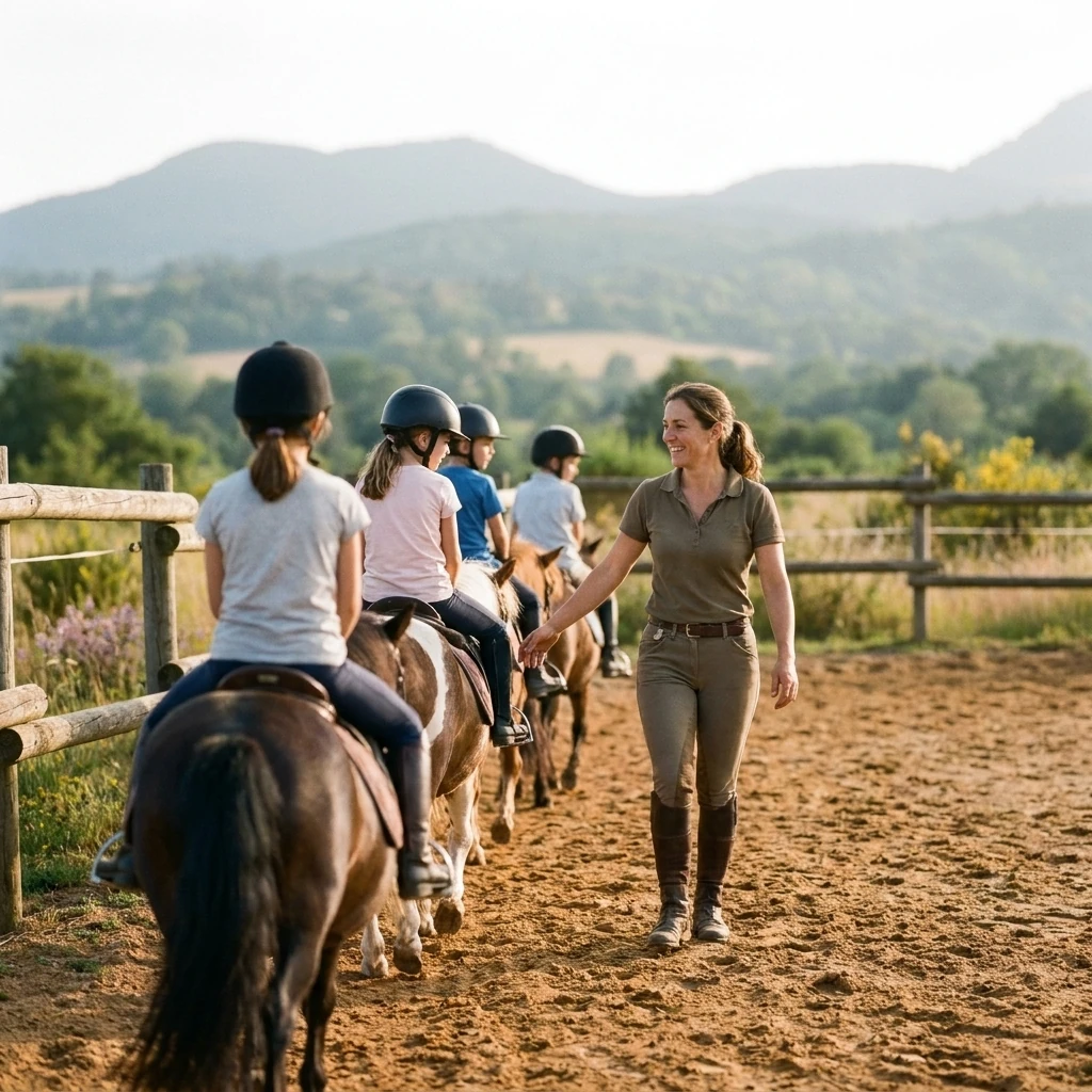 Cours de poney à Allègre, Haute-Loire